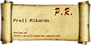 Prell Rikarda névjegykártya